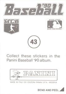 1990 Panini Stickers #43 Scott Fletcher Back