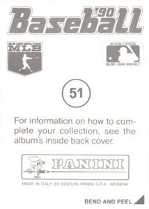 1990 Panini Stickers #51 Ron Kittle Back