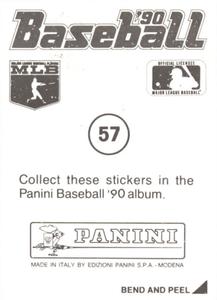 1990 Panini Stickers #57 Tom Candiotti Back
