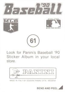 1990 Panini Stickers #61 Indians Logo Back