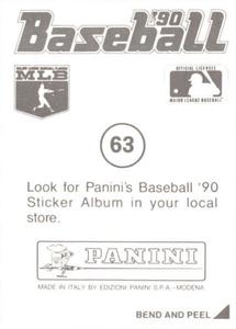 1990 Panini Stickers #63 Doug Jones Back