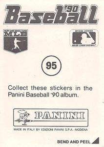 1990 Panini Stickers #95 Dan Plesac Back
