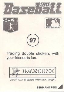 1990 Panini Stickers #97 Glenn Braggs Back