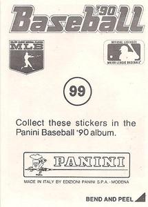 1990 Panini Stickers #99 Chris Bosio Back