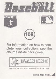 1990 Panini Stickers #108 Jeff Reardon Back