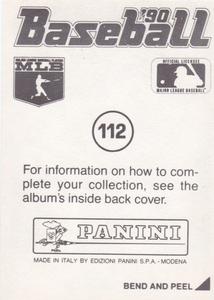 1990 Panini Stickers #112 Kent Hrbek Back