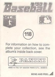 1990 Panini Stickers #118 Lee Guetterman Back