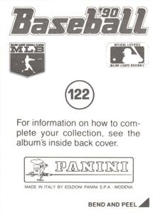1990 Panini Stickers #122 Mel Hall Back