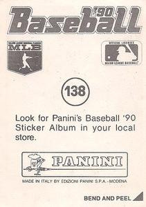 1990 Panini Stickers #138 Rickey Henderson Back