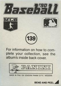 1990 Panini Stickers #139 Athletics Logo Back