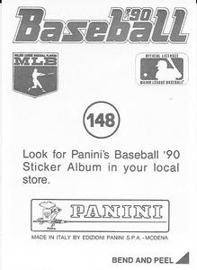 1990 Panini Stickers #148 Greg Briley Back