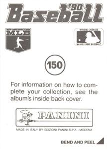 1990 Panini Stickers #150 Jeffrey Leonard Back