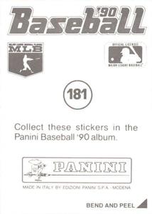 1990 Panini Stickers #181 Jimmy Key Back
