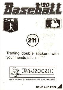 1990 Panini Stickers #211 Pedro Guerrero Back