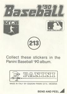 1990 Panini Stickers #213 Benito Santiago Back