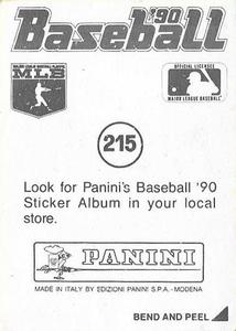 1990 Panini Stickers #215 Mark Davis Back