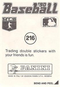 1990 Panini Stickers #216 Vince Coleman Back
