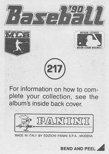 1990 Panini Stickers #217 Jeff Blauser Back