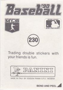 1990 Panini Stickers #230 Jerome Walton Back