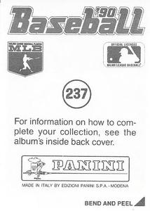 1990 Panini Stickers #237 Greg Maddux Back