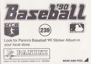 1990 Panini Stickers #239 Cubs Helmet Back