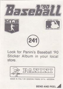 1990 Panini Stickers #241 Mark Grace Back