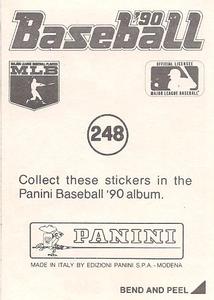 1990 Panini Stickers #248 Chris Sabo Back