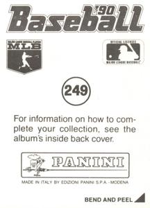 1990 Panini Stickers #249 Rob Dibble Back