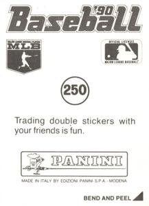 1990 Panini Stickers #250 Todd Benzinger Back
