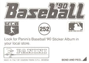 1990 Panini Stickers #252 Reds Helmet Back