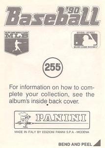 1990 Panini Stickers #255 Danny Jackson Back
