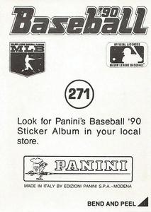 1990 Panini Stickers #271 Kirk Gibson Back