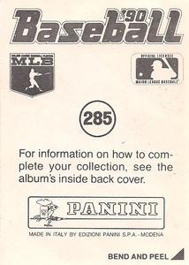 1990 Panini Stickers #285 Spike Owen Back