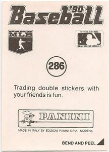 1990 Panini Stickers #286 Tim Wallach Back