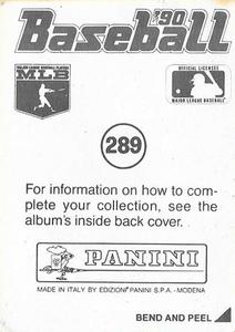1990 Panini Stickers #289 Nelson Santovenia Back