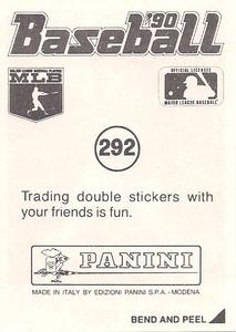 1990 Panini Stickers #292 Tom Foley Back