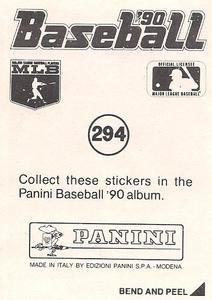 1990 Panini Stickers #294 Tim Burke Back