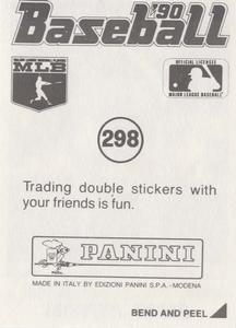 1990 Panini Stickers #298 Gregg Jefferies Back