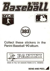 1990 Panini Stickers #383 Vince Coleman Back