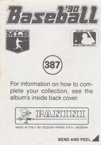 1990 Panini Stickers #387 Nolan Ryan Back