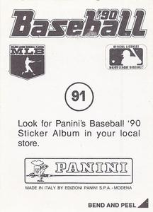 1990 Panini Stickers #91 George Brett Back