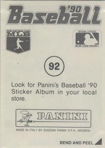 1990 Panini Stickers #92 Robin Yount Back