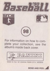1990 Panini Stickers #98 Paul Molitor Back