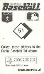 1991 Panini Stickers #51 Lenny Harris Back