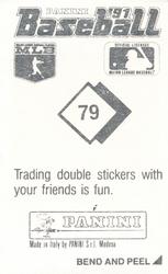 1991 Panini Stickers #79 Will Clark Back