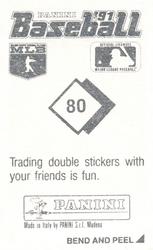 1991 Panini Stickers #80 David Cone Back