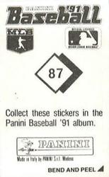 1991 Panini Stickers #87 John Franco Back