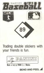 1991 Panini Stickers #89 Dwight Gooden Back