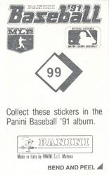 1991 Panini Stickers #99 Tony Gwynn Back