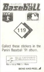 1991 Panini Stickers #119 Sid Bream Back